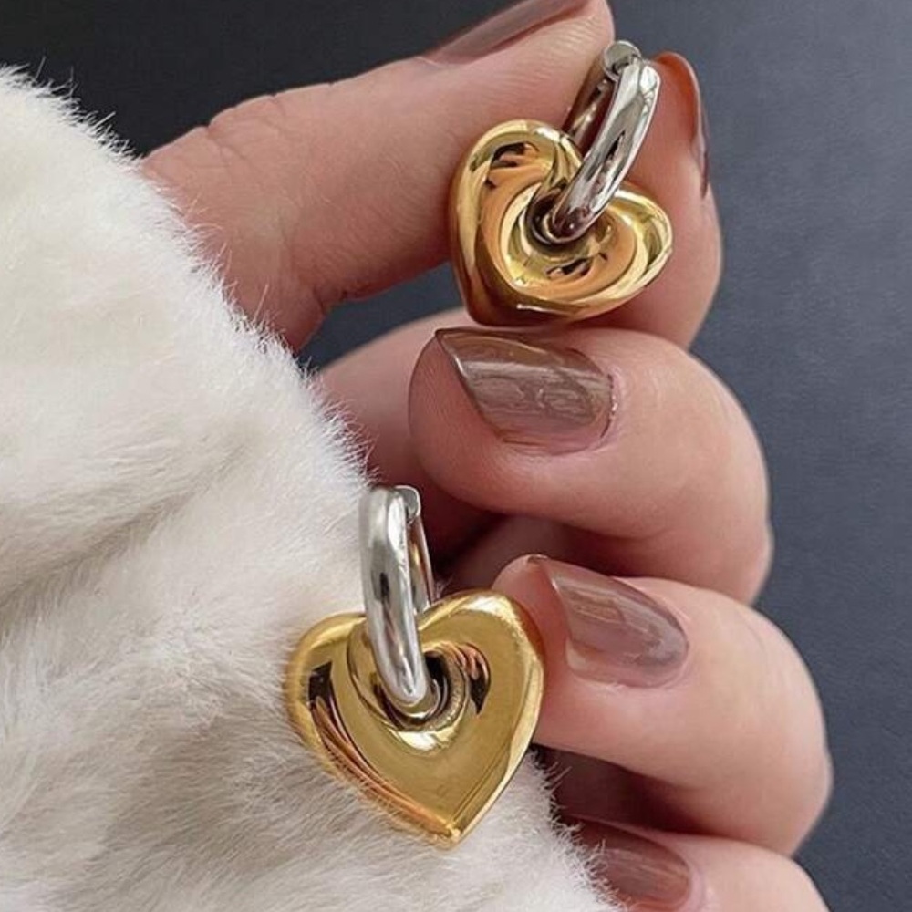 Urban Outfitters Stainless Steel heart shaped earrings